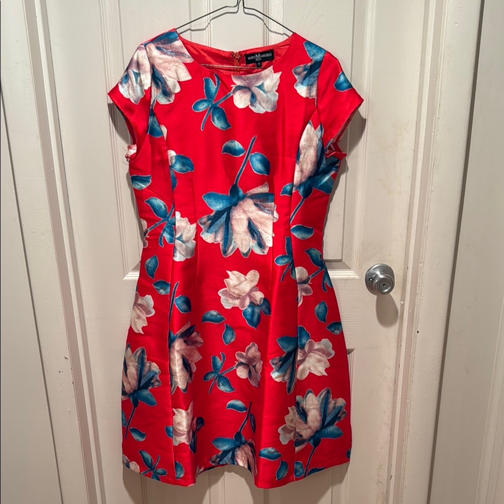 Floral Red Midi Dress